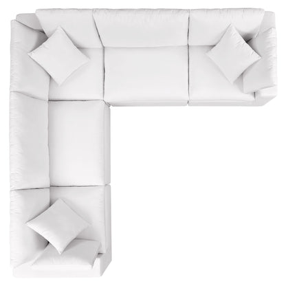 Modway - Commix 5-Piece Outdoor Patio Sectional Sofa by Modway  Outdoor Furniture Sofa Sectionals White - EEI-5589-WHI