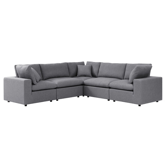 Modway Outlet Commix 5-Piece Sunbrella? Outdoor Patio Sectional Sofa by Modway  Outdoor Furniture Furniture Gray - EEI-5590-SLA