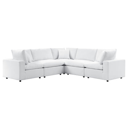 Modway - Commix 5-Piece Sunbrella? Outdoor Patio Sectional Sofa by Modway  Outdoor Furniture Sofa Sectionals White - EEI-5590-WHI