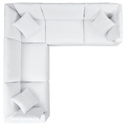 Modway - Commix 5-Piece Sunbrella? Outdoor Patio Sectional Sofa by Modway  Outdoor Furniture Sofa Sectionals White - EEI-5590-WHI