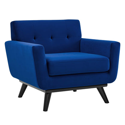 Modway Outlet Engage Performance Velvet Armchair by Modway  Living Room Furniture Navy - EEI-5598-NAV