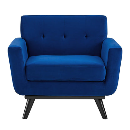 Modway Outlet Engage Performance Velvet Armchair by Modway  Living Room Furniture Navy - EEI-5598-NAV