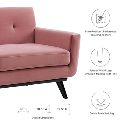 Modway Outlet Engage Performance Velvet Loveseat by Modway  Living Room Furniture Dusty Rose - EEI-5599-DUS