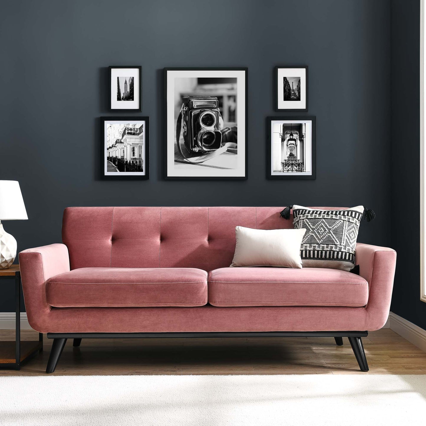 Modway Outlet Engage Performance Velvet Loveseat by Modway  Living Room Furniture Dusty Rose - EEI-5599-DUS