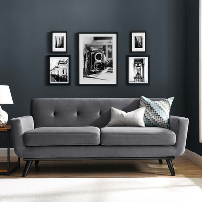 Modway Outlet Engage Performance Velvet Loveseat by Modway  Living Room Furniture Gray - EEI-5599-GRY
