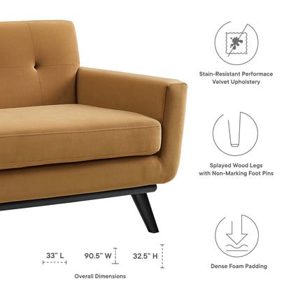 Modway Outlet Engage Performance Velvet Sofa by Modway  Living Room Furniture Cognac - EEI-5600-COG