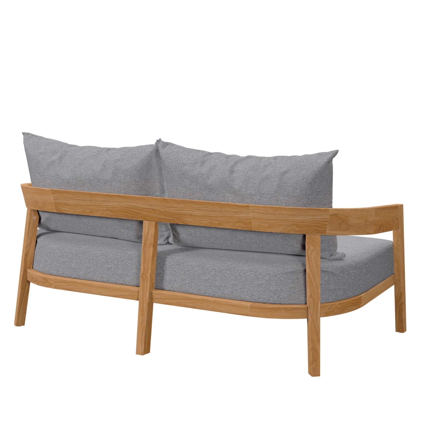 Modway - Brisbane Teak Wood Outdoor Patio Loveseat by Modway  Outdoor Furniture Sofa Sectionals Gray - EEI-5601-NAT-GRY