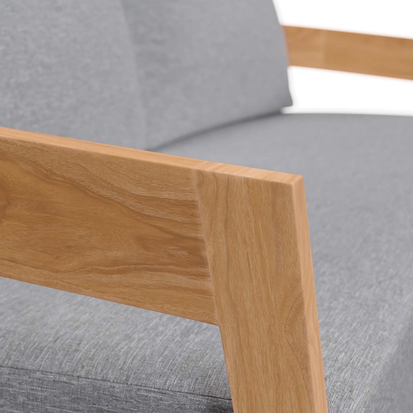 Modway - Brisbane Teak Wood Outdoor Patio Loveseat by Modway  Outdoor Furniture Sofa Sectionals Gray - EEI-5601-NAT-GRY