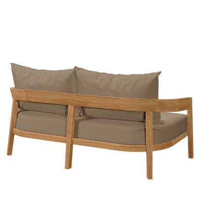 Modway - Brisbane Teak Wood Outdoor Patio Loveseat by Modway  Outdoor Furniture Sofa Sectionals Brown - EEI-5601-NAT-LBR