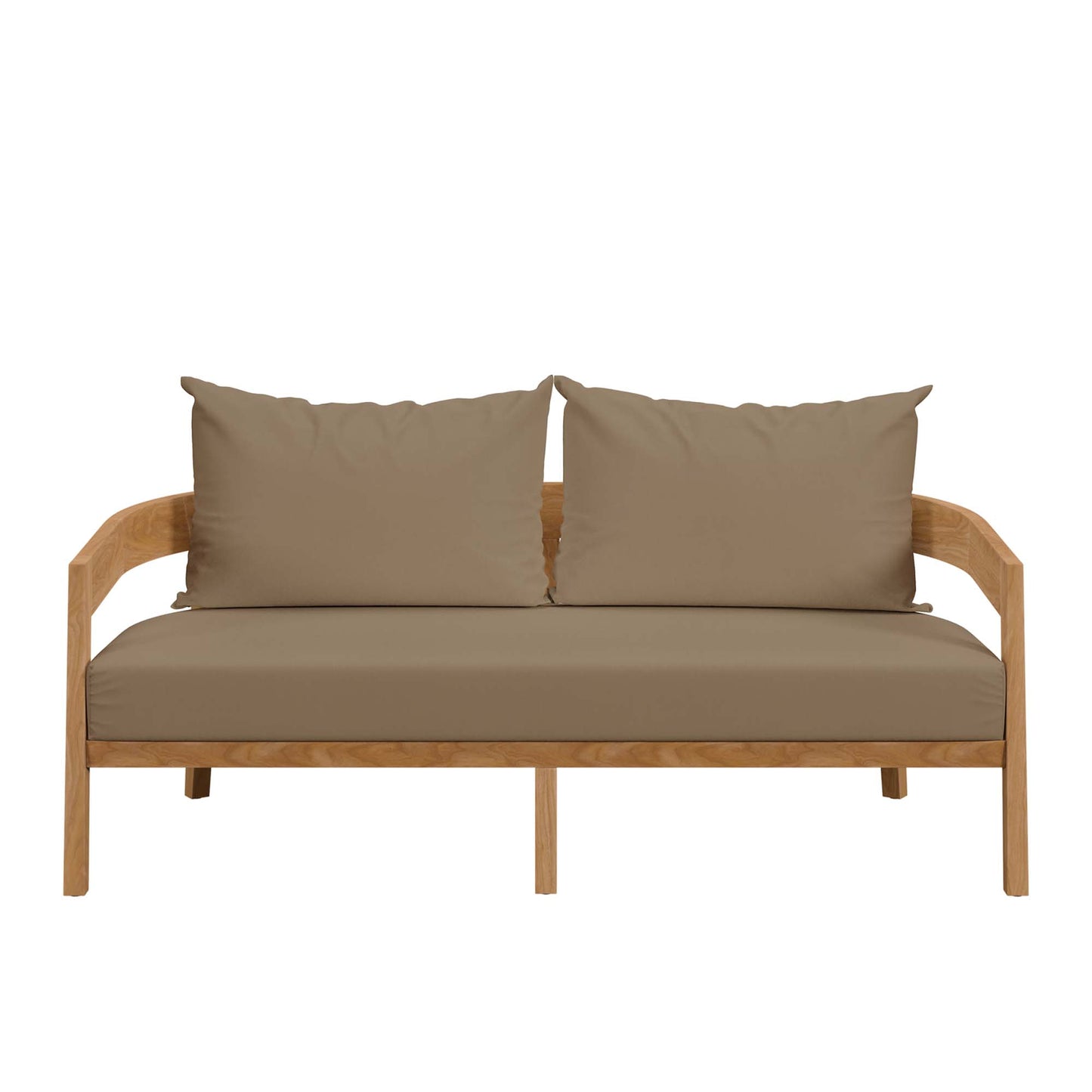 Modway - Brisbane Teak Wood Outdoor Patio Loveseat by Modway  Outdoor Furniture Sofa Sectionals Brown - EEI-5601-NAT-LBR