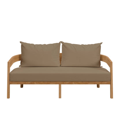 Modway - Brisbane Teak Wood Outdoor Patio Loveseat by Modway  Outdoor Furniture Sofa Sectionals Brown - EEI-5601-NAT-LBR