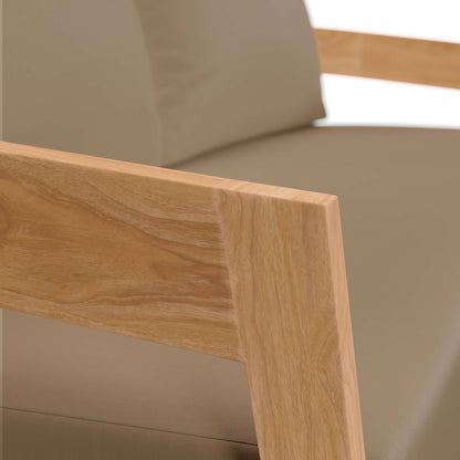 Modway - Brisbane Teak Wood Outdoor Patio Loveseat by Modway  Outdoor Furniture Sofa Sectionals Brown - EEI-5601-NAT-LBR