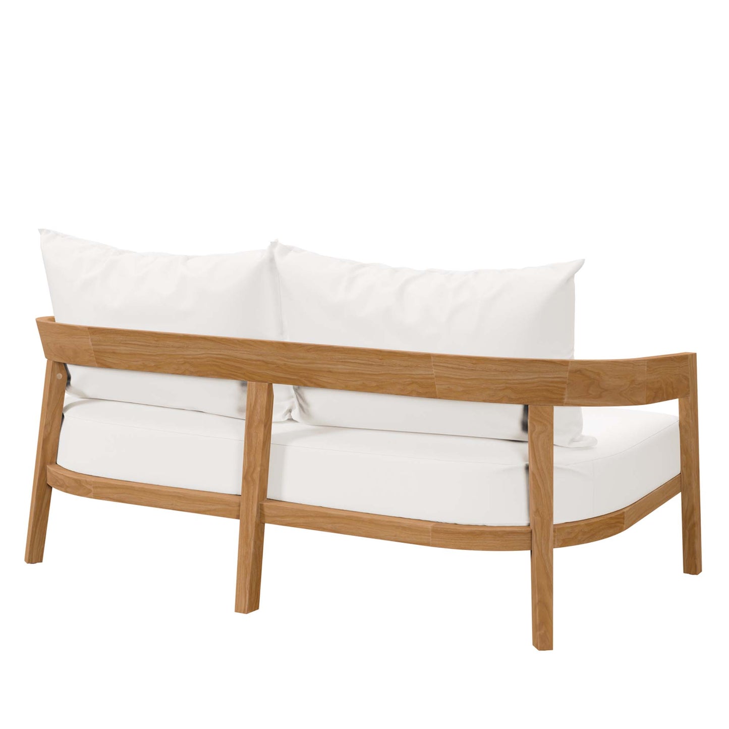 Modway - Brisbane Teak Wood Outdoor Patio Loveseat by Modway  Outdoor Furniture Sofa Sectionals White - EEI-5601-NAT-WHI