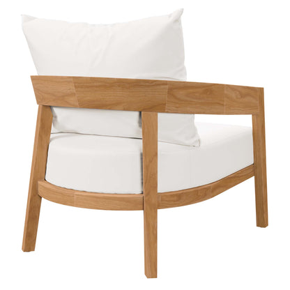 Modway - Brisbane Teak Wood Outdoor Patio Armchair by Modway  Outdoor Furniture Sofa Sectionals White - EEI-5602-NAT-WHI