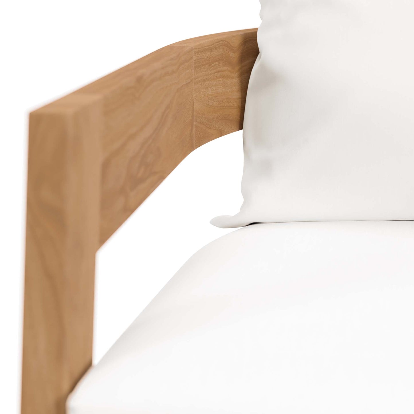 Modway - Brisbane Teak Wood Outdoor Patio Armchair by Modway  Outdoor Furniture Sofa Sectionals White - EEI-5602-NAT-WHI