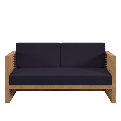 Modway - Carlsbad Teak Wood Outdoor Patio Loveseat by Modway  Outdoor Furniture Sofa Sectionals Blue - EEI-5605-NAT-NAV
