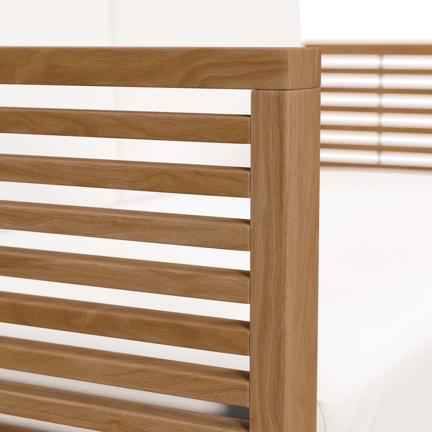 Modway - Carlsbad Teak Wood Outdoor Patio Loveseat by Modway  Outdoor Furniture Sofa Sectionals White - EEI-5605-NAT-WHI