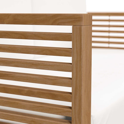 Modway - Carlsbad Teak Wood Outdoor Patio Loveseat by Modway  Outdoor Furniture Sofa Sectionals White - EEI-5605-NAT-WHI