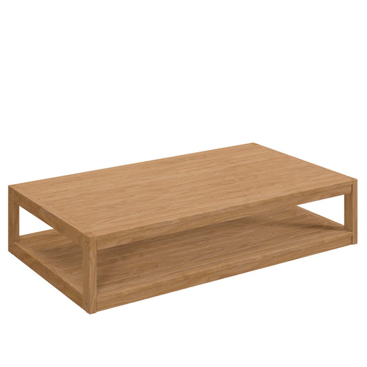 Modway - Carlsbad Teak Wood Outdoor Patio Coffee Table by Modway  Outdoor Furniture Bar and Dining Brown - EEI-5608-NAT