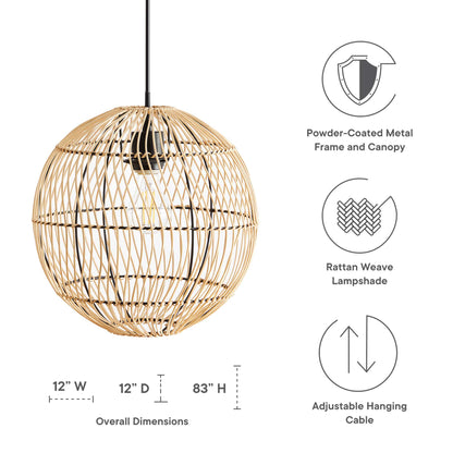 Modway Outlet Nurture Rattan Pendant Light by Modway  Lighting Lighting Natural - EEI-5612-NAT