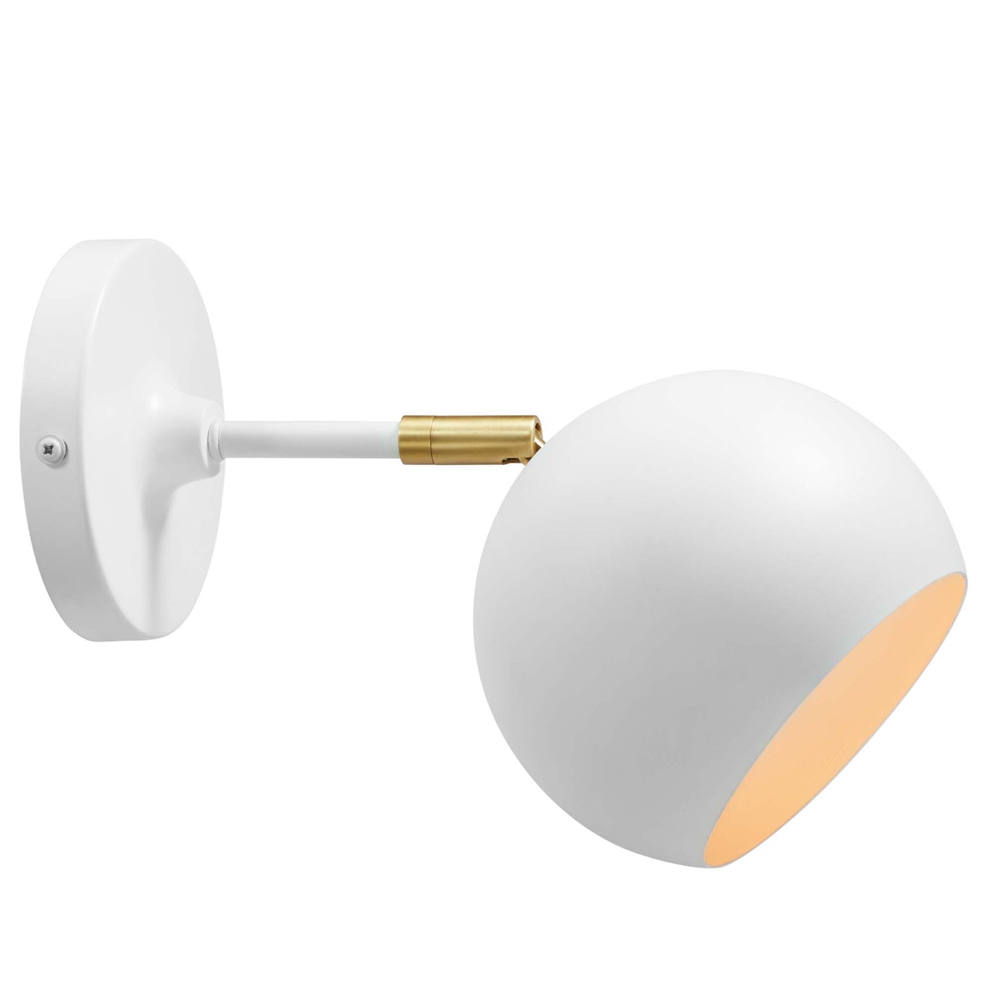 Modway Outlet Chalice 4" Swing-Arm Metal Wall Sconce by Modway  Lighting Lighting White - EEI-5613-WHI