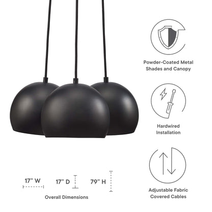 Modway Outlet Chalice 3-Light Metal Pendant by Modway  Lighting Lighting Black - EEI-5614-BLK