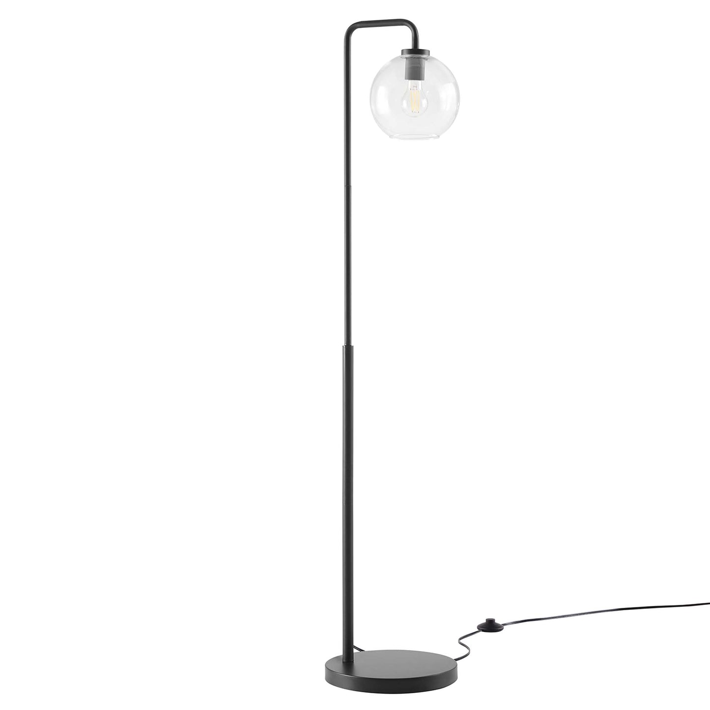Modway - Silo Glass Globe Glass and Metal Floor Lamp by Modway  Lighting Floor Lamps Black - EEI-5616-BLK