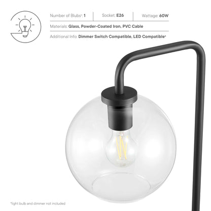 Modway - Silo Glass Globe Glass and Metal Floor Lamp by Modway  Lighting Floor Lamps Black - EEI-5616-BLK