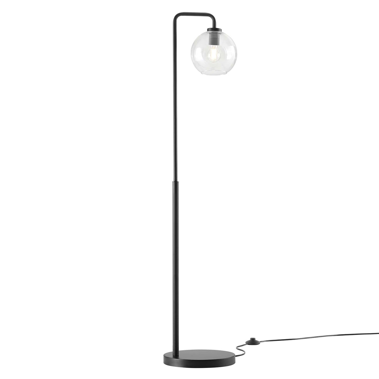 Modway - Silo Glass Globe Glass and Metal Floor Lamp by Modway  Lighting Floor Lamps Black - EEI-5616-BLK