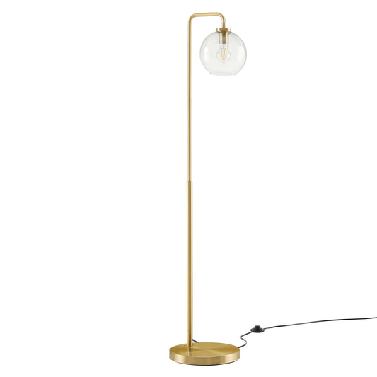 Modway - Silo Glass Globe Glass and Metal Floor Lamp by Modway  Lighting Floor Lamps Brown - EEI-5616-SBR