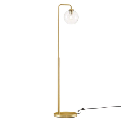 Modway - Silo Glass Globe Glass and Metal Floor Lamp by Modway  Lighting Floor Lamps Brown - EEI-5616-SBR