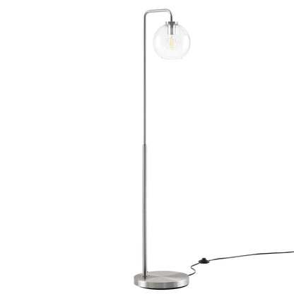 Modway Outlet Silo Glass Globe Glass and Metal Floor Lamp by Modway  Lighting Lighting Satin Nickel - EEI-5616-SNL