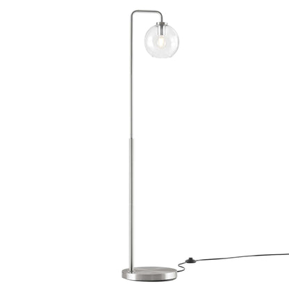 Modway Outlet Silo Glass Globe Glass and Metal Floor Lamp by Modway  Lighting Lighting Satin Nickel - EEI-5616-SNL
