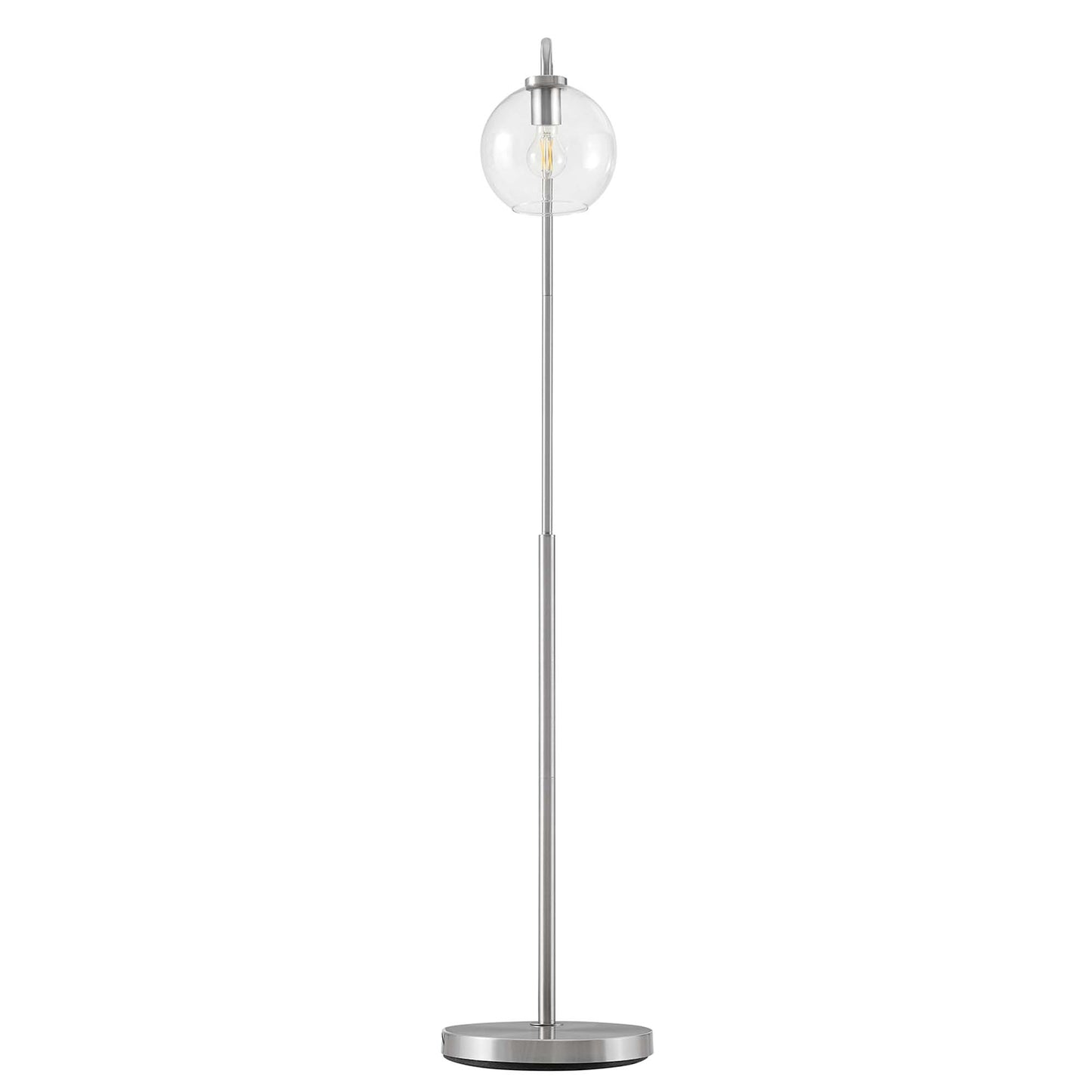 Modway Outlet Silo Glass Globe Glass and Metal Floor Lamp by Modway  Lighting Lighting Satin Nickel - EEI-5616-SNL