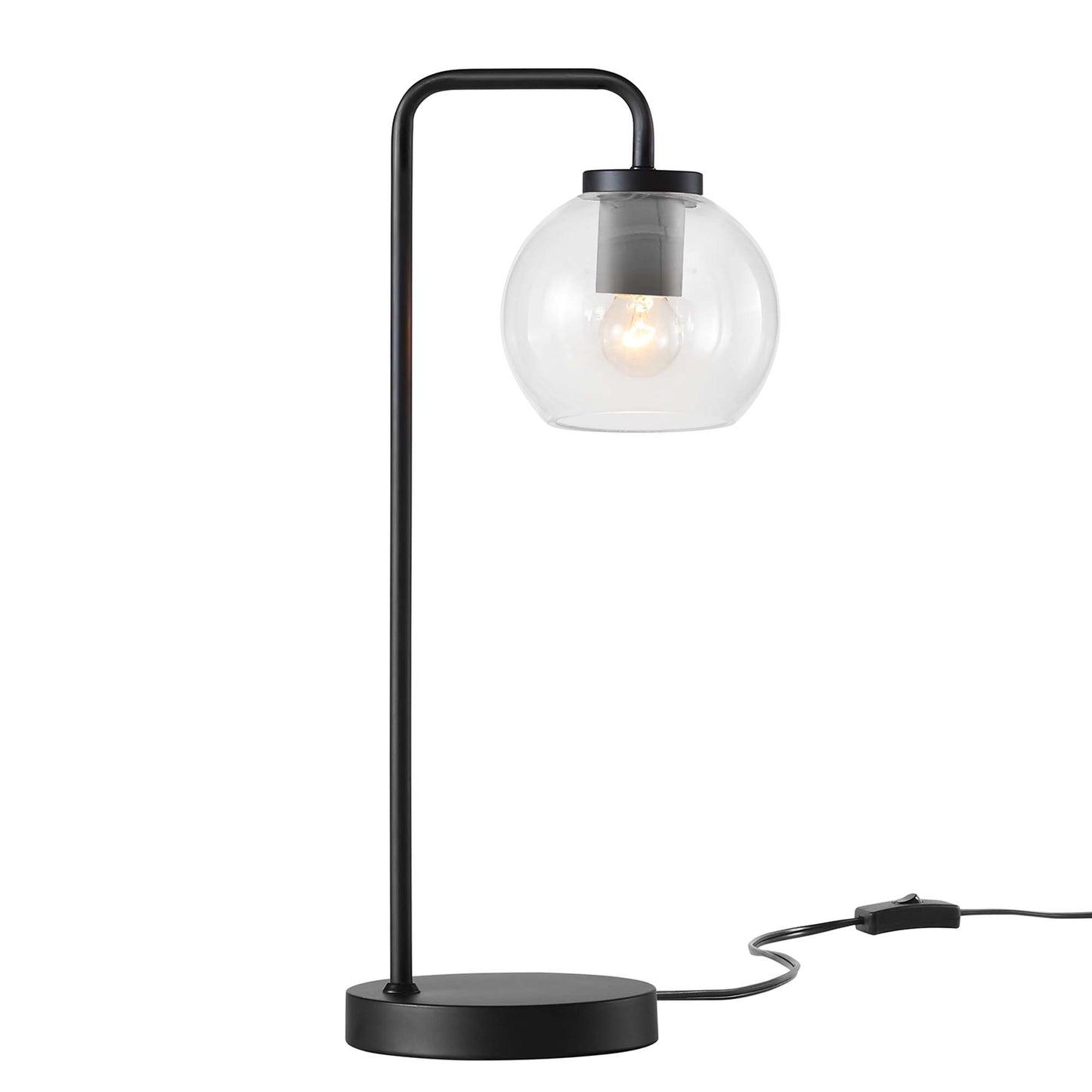 Modway Outlet Silo Glass Globe Glass and Metal Table Lamp by Modway  Lighting Lighting Black - EEI-5617-BLK