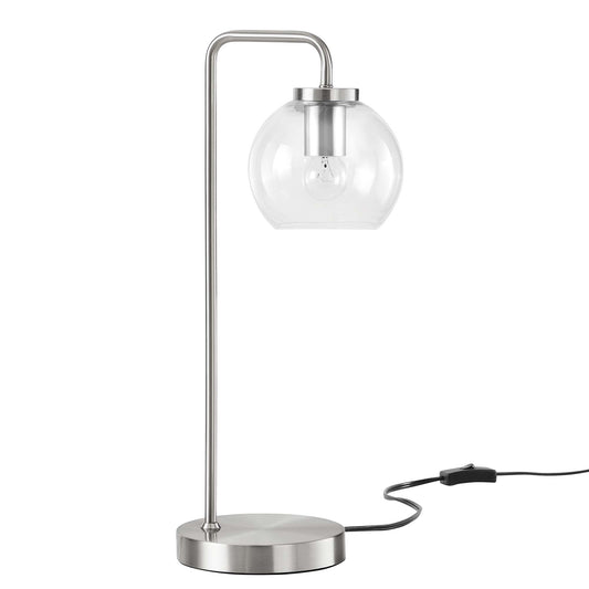 Modway Outlet Silo Glass Globe Glass and Metal Table Lamp by Modway  Lighting Lighting Satin Nickel - EEI-5617-SNL