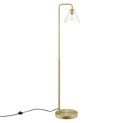 Modway Outlet Element Transparent Glass Glass and Metal Floor Lamp by Modway  Lighting Lighting Satin Brass - EEI-5618-SBR