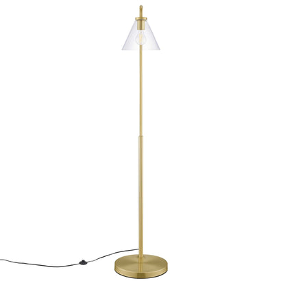 Modway Outlet Element Transparent Glass Glass and Metal Floor Lamp by Modway  Lighting Lighting Satin Brass - EEI-5618-SBR