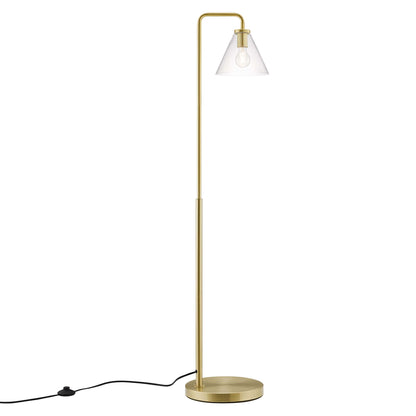 Modway Outlet Element Transparent Glass Glass and Metal Floor Lamp by Modway  Lighting Lighting Satin Brass - EEI-5618-SBR