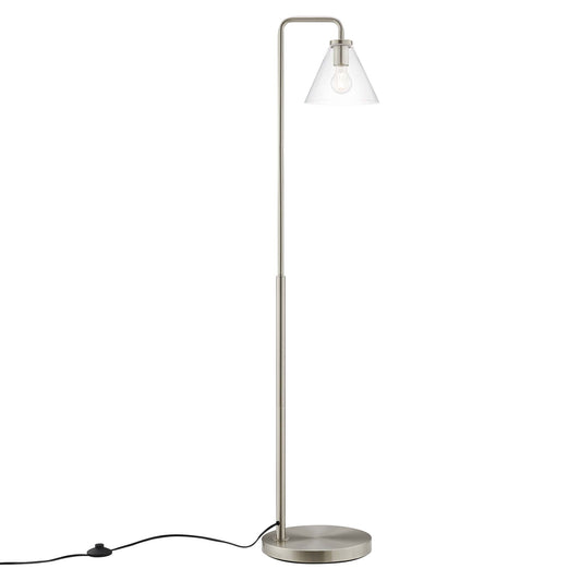 Modway Outlet Element Transparent Glass Glass and Metal Floor Lamp by Modway  Lighting Lighting Satin Nickel - EEI-5618-SNL