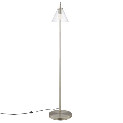 Modway Outlet Element Transparent Glass Glass and Metal Floor Lamp by Modway  Lighting Lighting Satin Nickel - EEI-5618-SNL