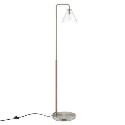 Modway Outlet Element Transparent Glass Glass and Metal Floor Lamp by Modway  Lighting Lighting Satin Nickel - EEI-5618-SNL