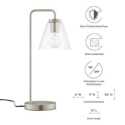 Modway Outlet Element Glass Table Lamp by Modway  Lighting Lighting Satin Nickel - EEI-5619-SNL