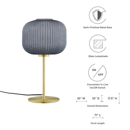 Modway - Reprise Glass Sphere Glass and Metal Table Lamp by Modway  Lighting Table Lamps Brown - EEI-5622-BLK-SBR