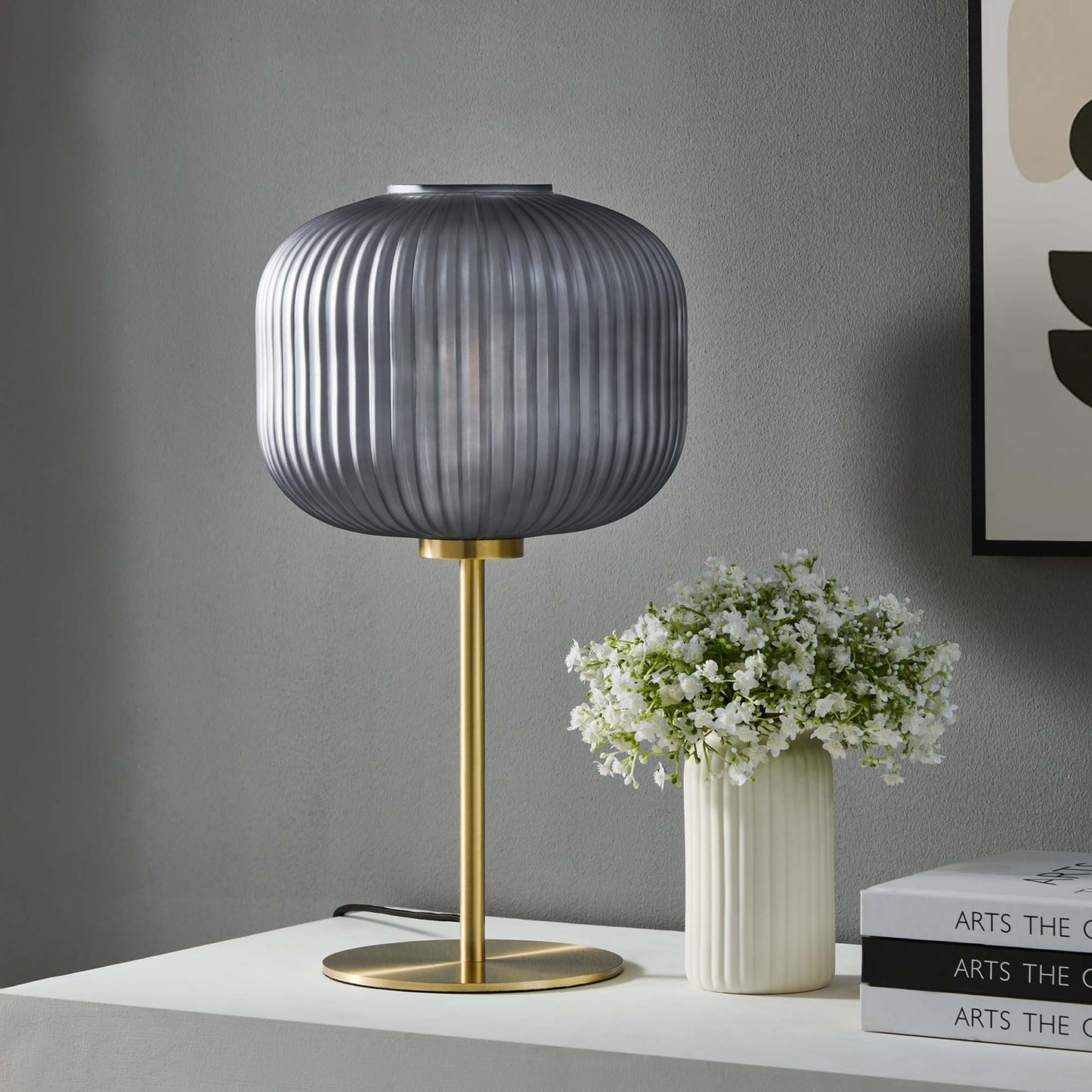 Modway - Reprise Glass Sphere Glass and Metal Table Lamp by Modway  Lighting Table Lamps Brown - EEI-5622-BLK-SBR