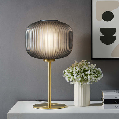 Modway - Reprise Glass Sphere Glass and Metal Table Lamp by Modway  Lighting Table Lamps Brown - EEI-5622-BLK-SBR