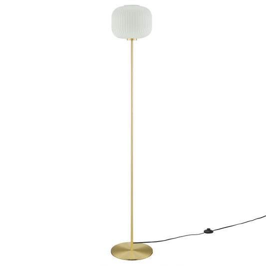 Modway Outlet Reprise Glass Sphere Glass and Metal Floor Lamp by Modway  Lighting Lighting White Satin Brass - EEI-5623-WHI-SBR