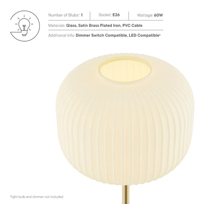 Modway Outlet Reprise Glass Sphere Glass and Metal Floor Lamp by Modway  Lighting Lighting White Satin Brass - EEI-5623-WHI-SBR