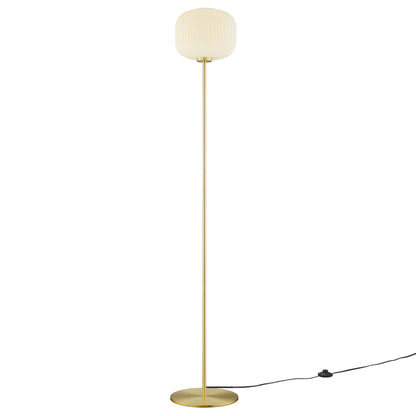 Modway Outlet Reprise Glass Sphere Glass and Metal Floor Lamp by Modway  Lighting Lighting White Satin Brass - EEI-5623-WHI-SBR