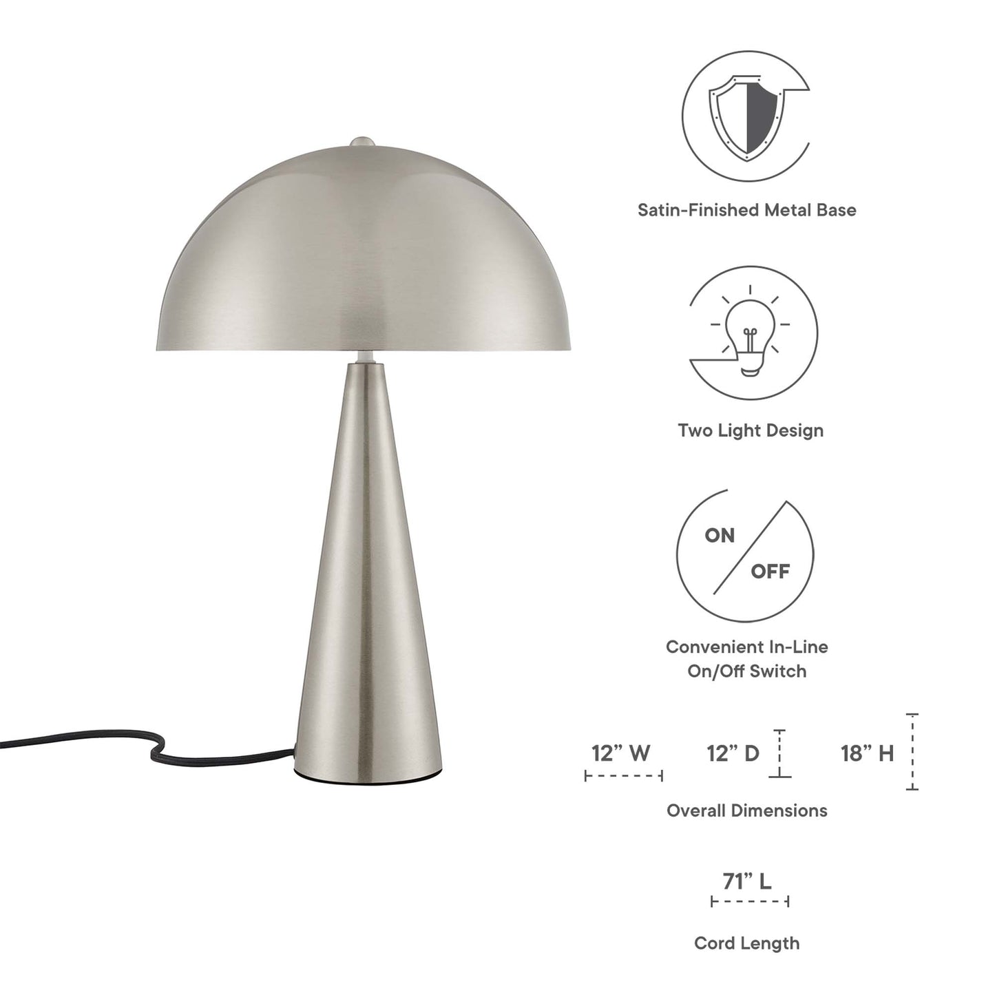 Modway - Selena Metal Table Lamp by Modway  Lighting Table Lamps Brown - EEI-5624-SNL